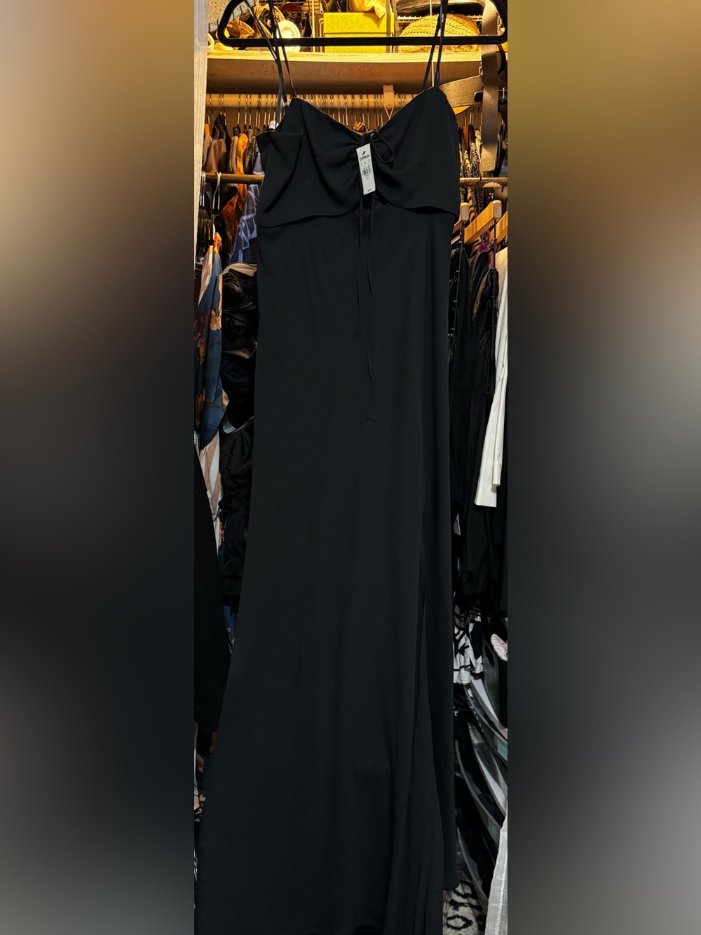Express Black Maxi Slip Dress with Spaghetti Straps